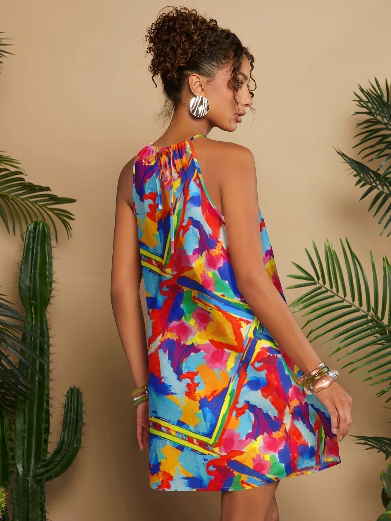 Robe d'Été Femme Fleurie Aérée Col Rond - Élégante-4