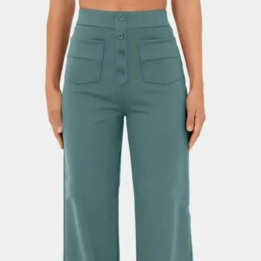 Pantalon à jambe large et taille haute pour femme