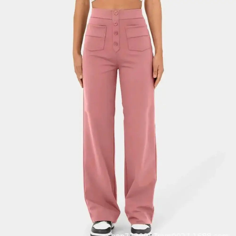 Pantalon à jambe large et taille haute pour femme