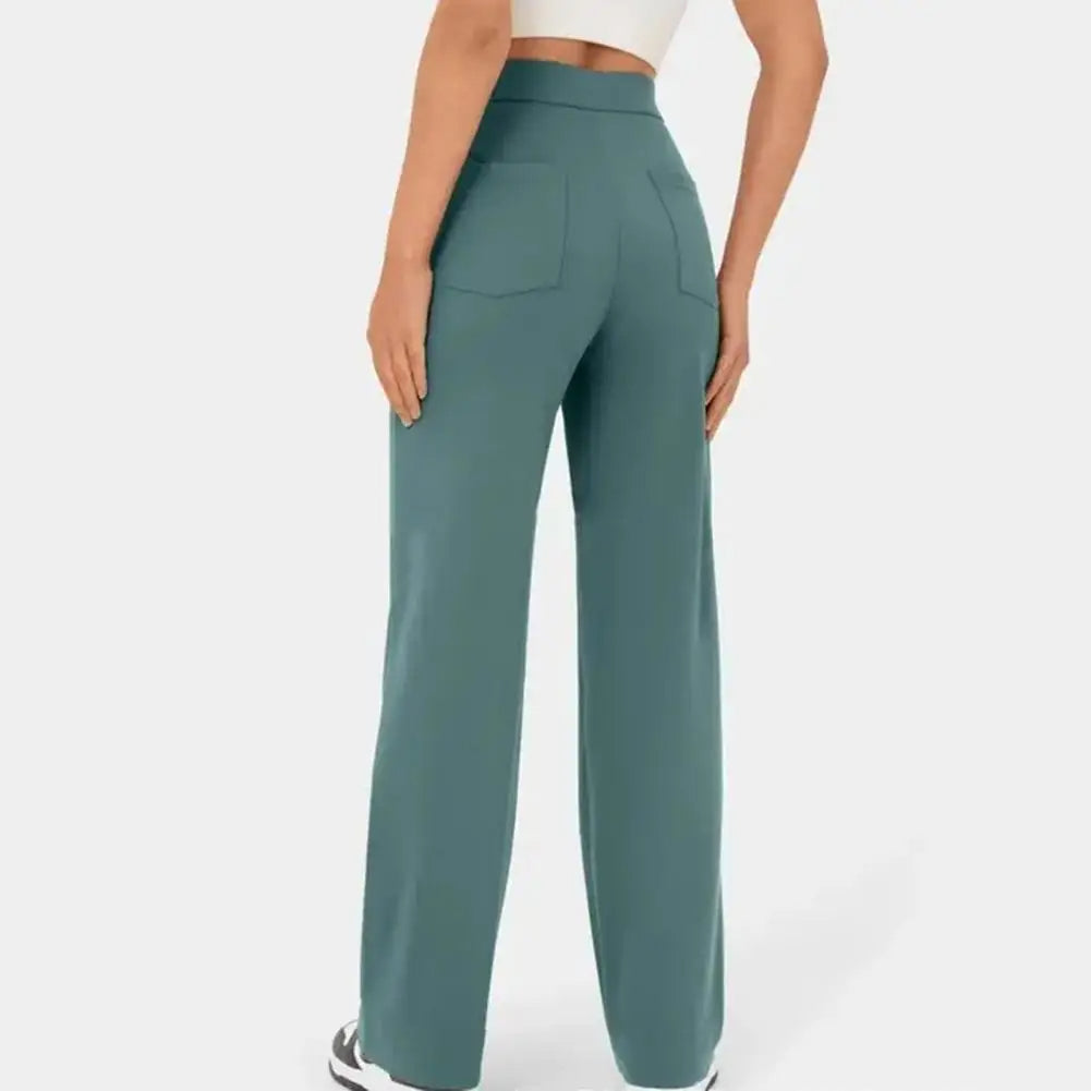 Pantalon à jambe large et taille haute pour femme