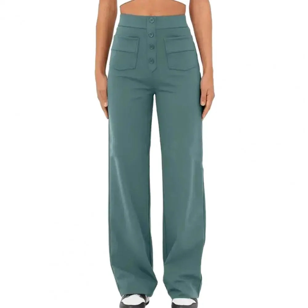 Pantalon à jambe large et taille haute pour femme