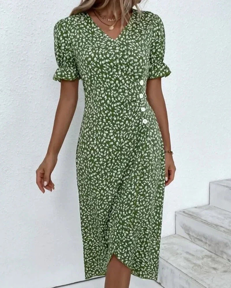 Robe Femme A-Line Imprimé Floral Éclatant - Clara-3