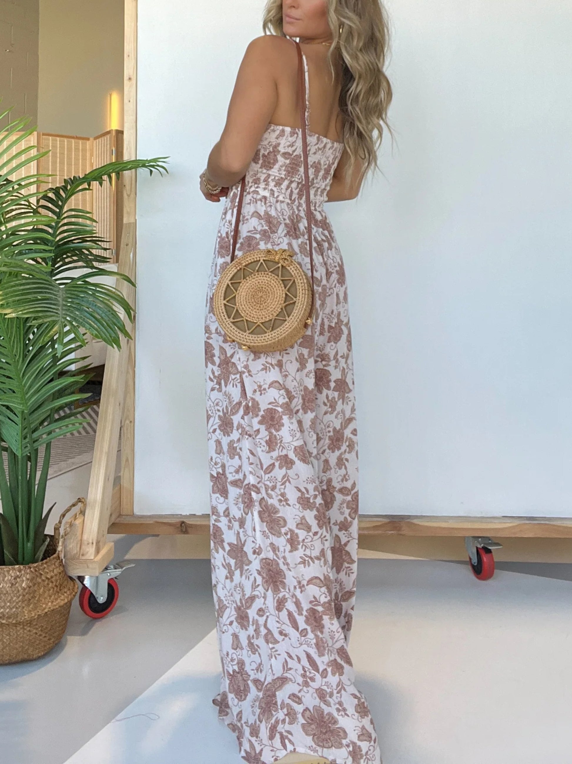 Jumpsuit Femme Floral à Bretelles Coupe Décontractée - Clara-3