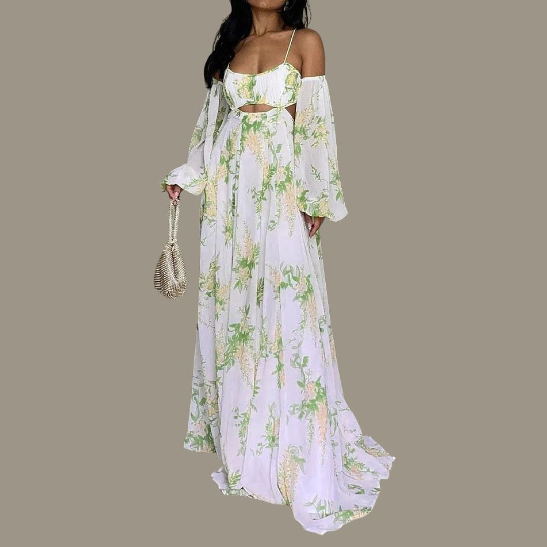 Robe Décontractée Épaules Dénudées Chic - Gabriella-5