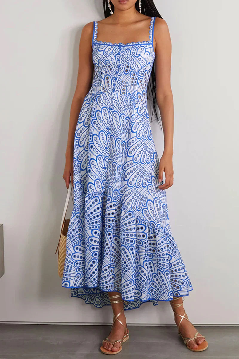 Variant image for Robe Femme Moulante Élégante en Patchwork à Bretelles - Colette-4