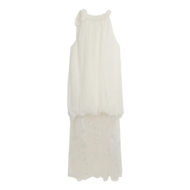 Robe de Soirée Longue Élégante en Tulle Patchwork Sans Manches - Luna-6