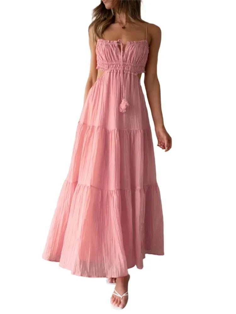 Variant image for Robe Longue Femme Élégante Sans Manches avec Volants - Clara-25