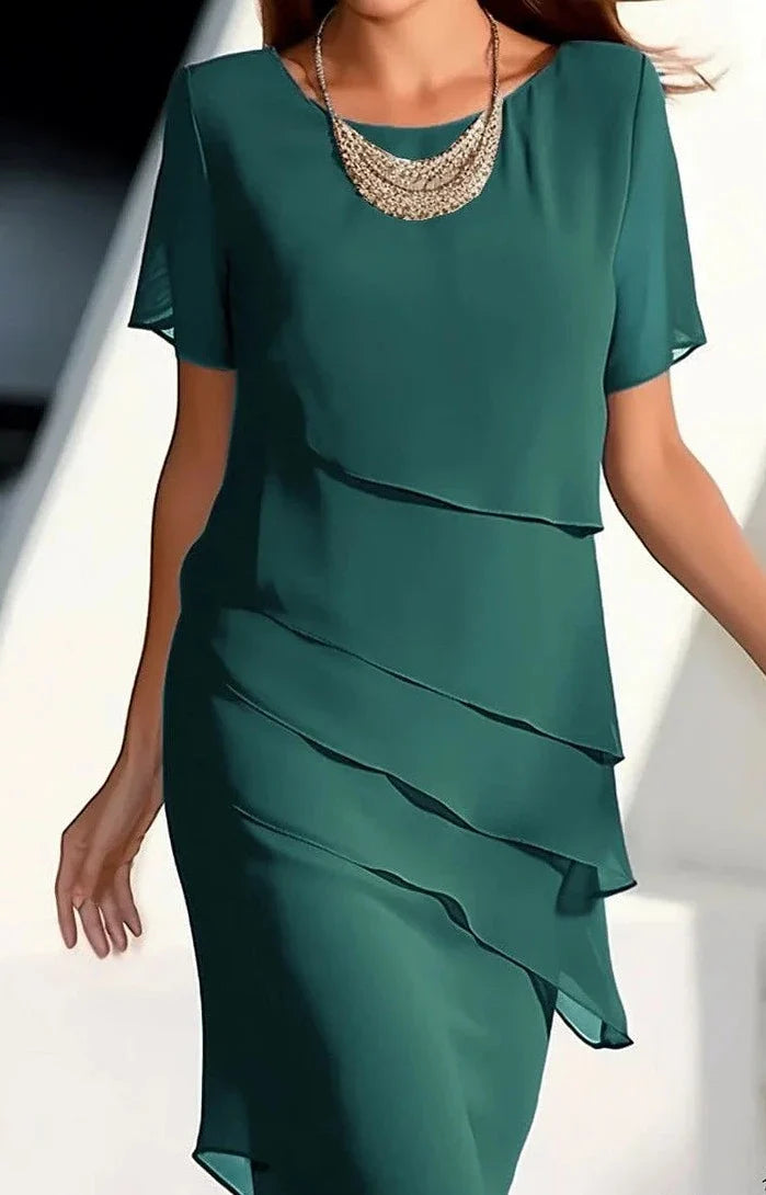 Variant image for Robe Femme Élégante en Mousseline de Soie à Manches Courtes - Clara-25