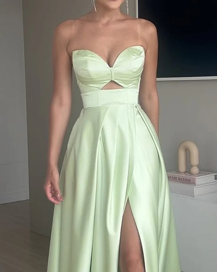 Robe Femme Élégante Sans Manches à Bretelles Spaghetti - Clara-6