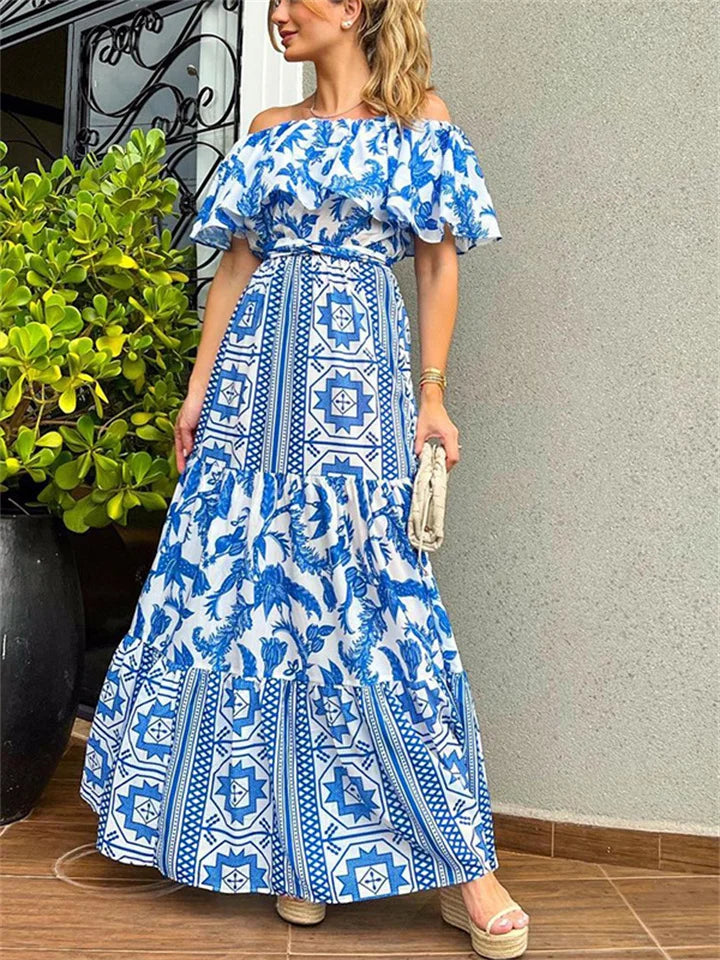 Variant image for Robe Femme Imprimée Bohème Col Haut Élégante - Clara-5