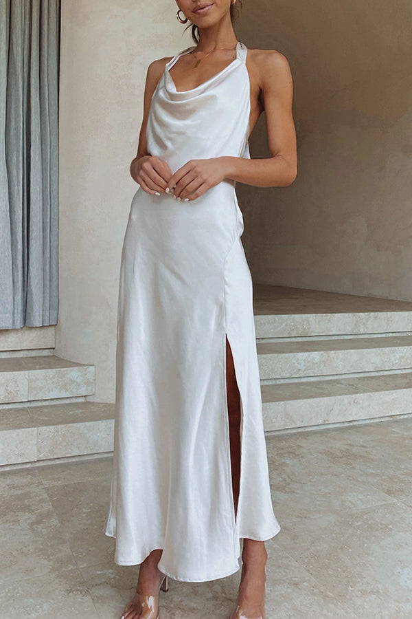 Variant image for Robe Longue Femme Élégante Dos Nu avec Fente - Olivia-13