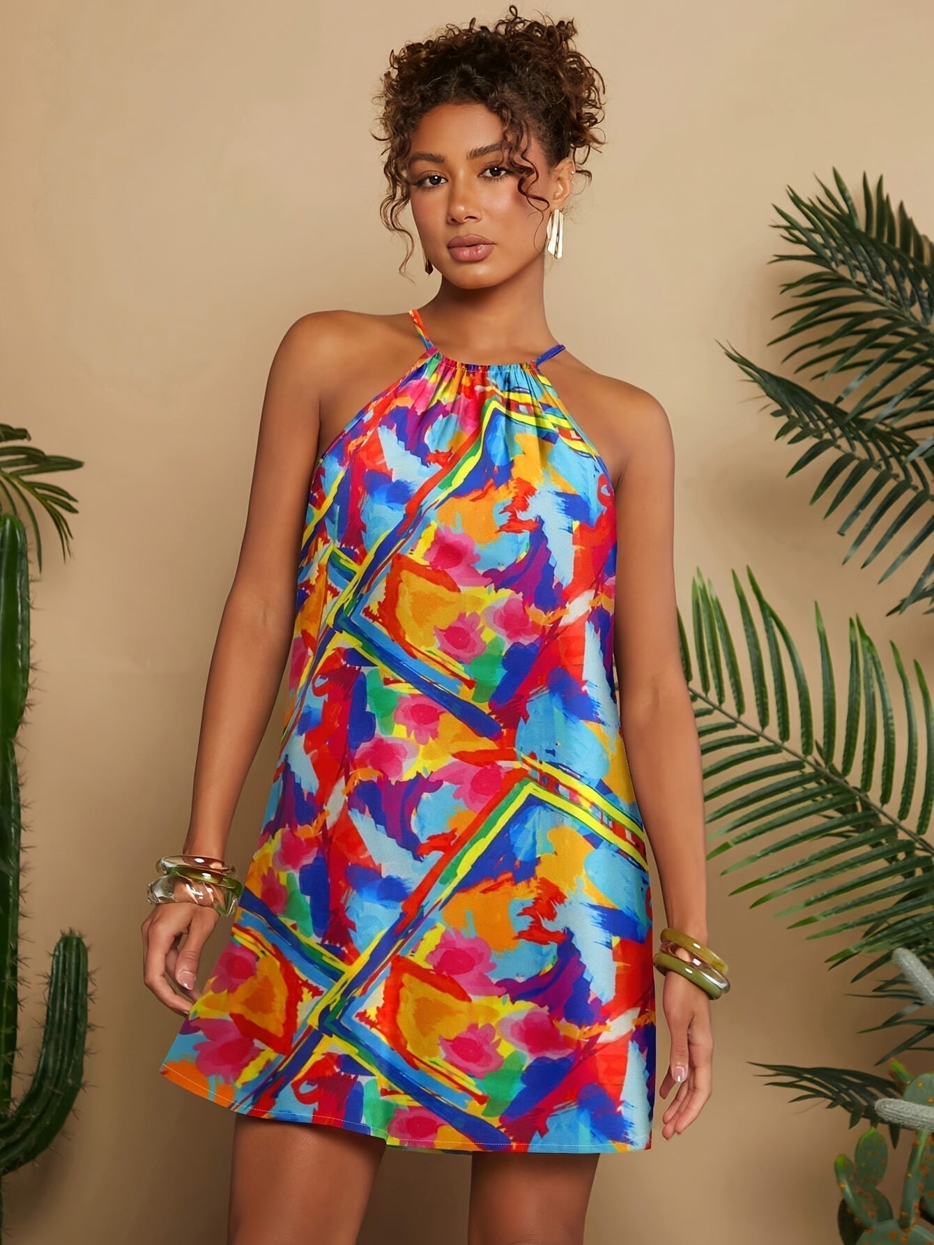 Robe d'Été Femme Fleurie Aérée Col Rond - Élégante-3