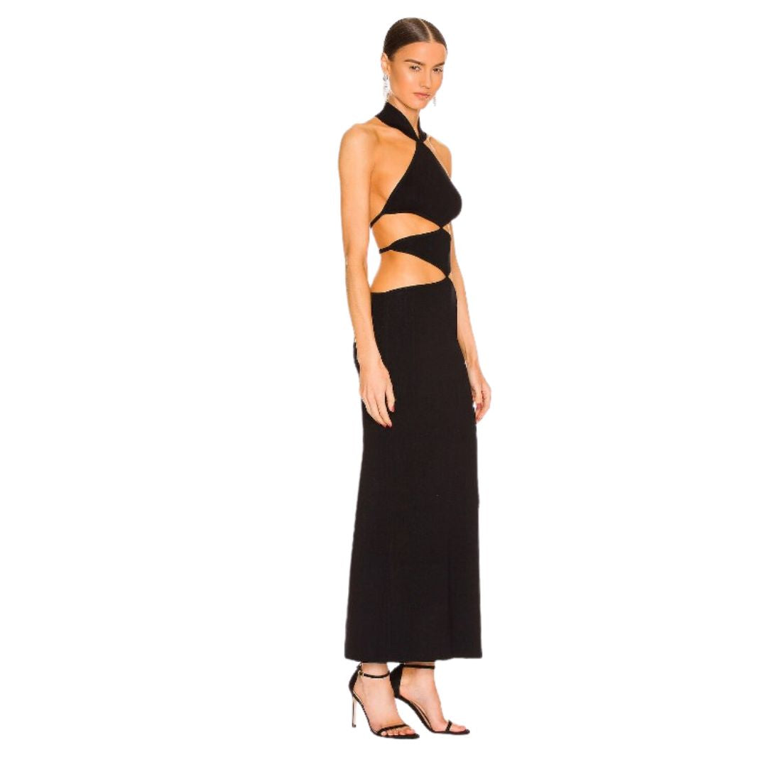 Robe Longue Femme Élégante à Découpes et Fente - Naomi-3