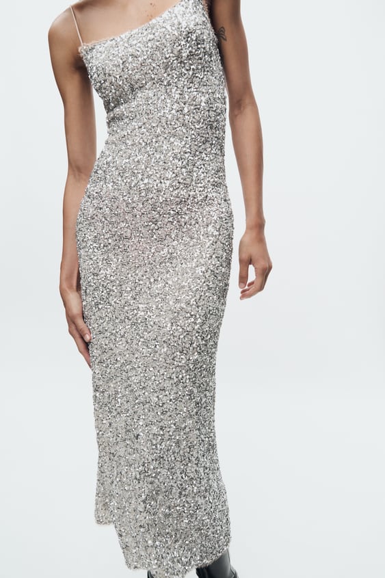 Robe Élégante Femme Sans Manches à Paillettes - Idéale pour Mariage et Soirée - Clara-5