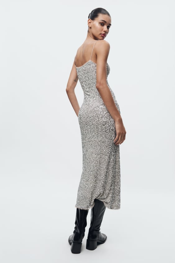 Robe Élégante Femme Sans Manches à Paillettes - Idéale pour Mariage et Soirée - Clara-4
