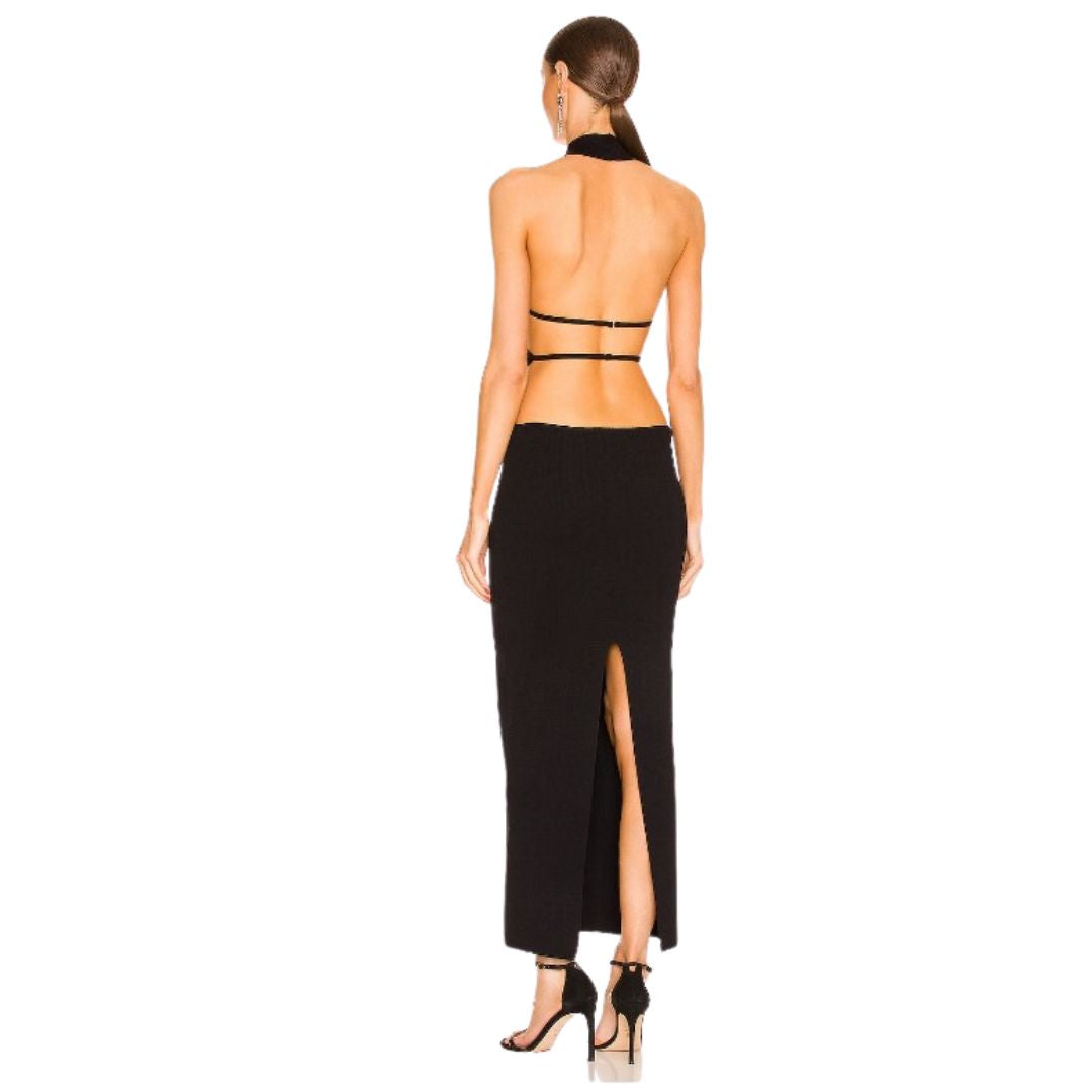 Robe Longue Femme Élégante à Découpes et Fente - Naomi-4