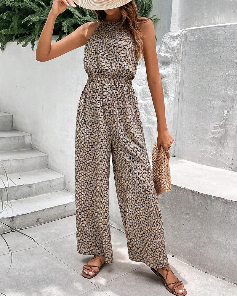 Combinaison Femme Chic Sans Manches avec Collier Suspendu - Clara-3
