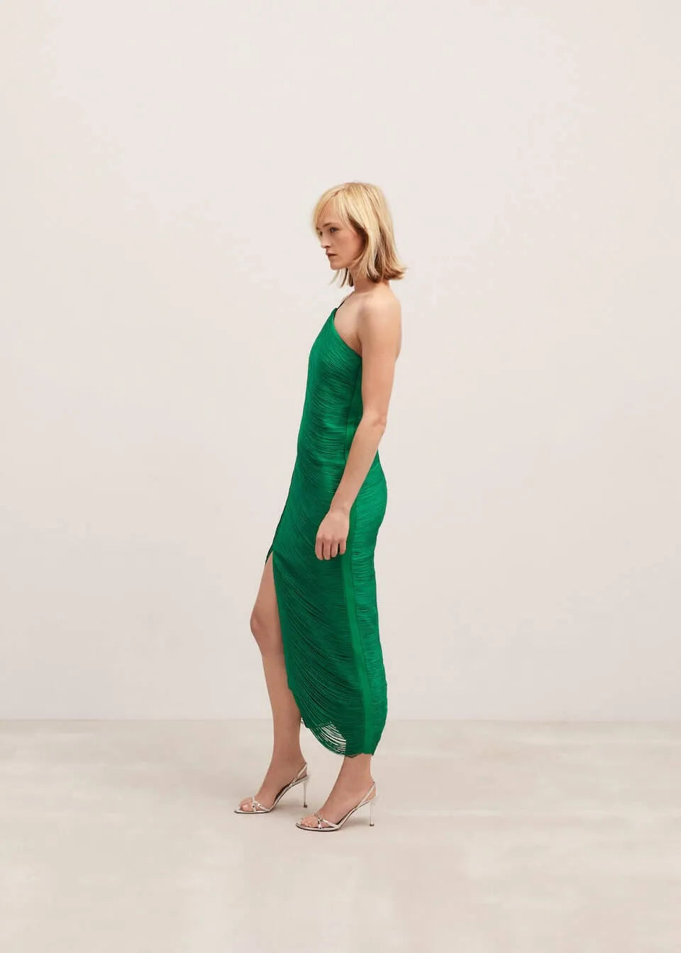 Robe Longue Femme Asymétrique Élégante avec Franges - Camille-5