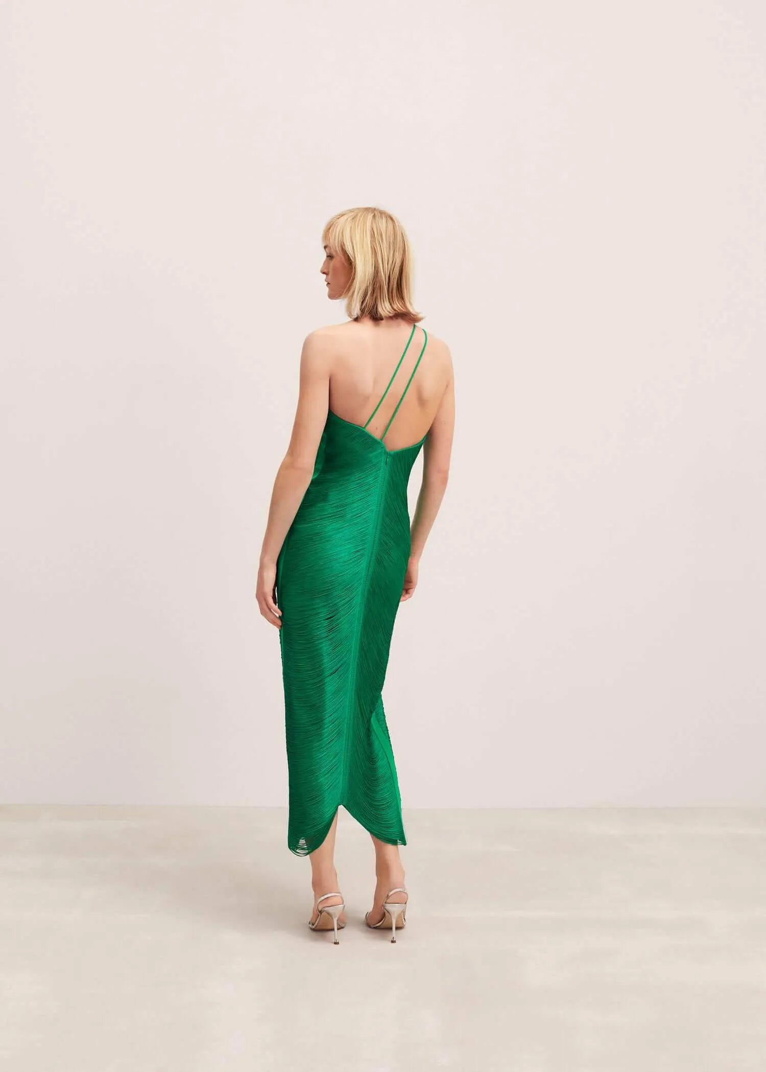 Robe Longue Femme Asymétrique Élégante avec Franges - Camille-4