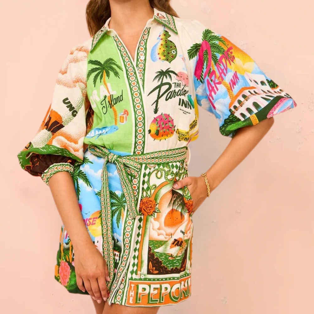 Variant image for Robe Longue Femme Élégante Colorée Chic - Emma-1