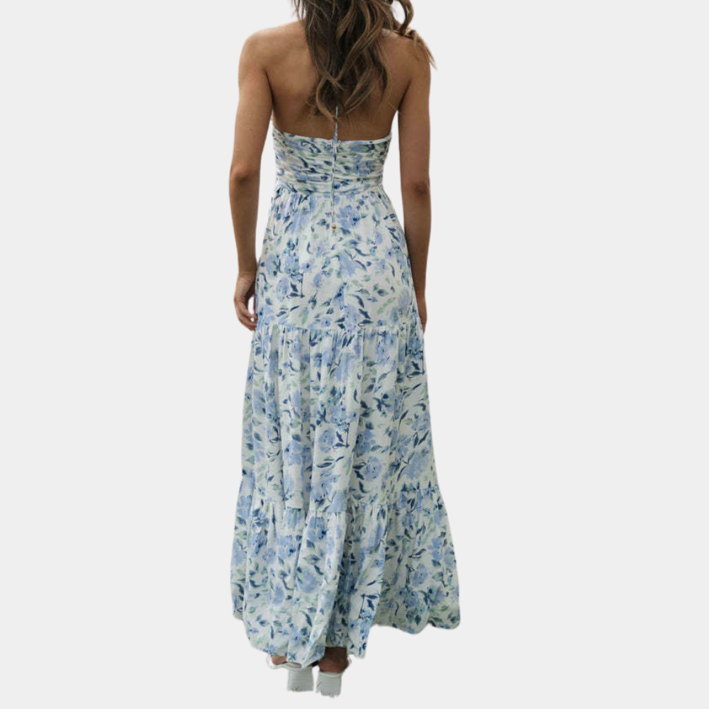 Robe Longue Femme Bohème Chic Col Licou - Dagmar-2