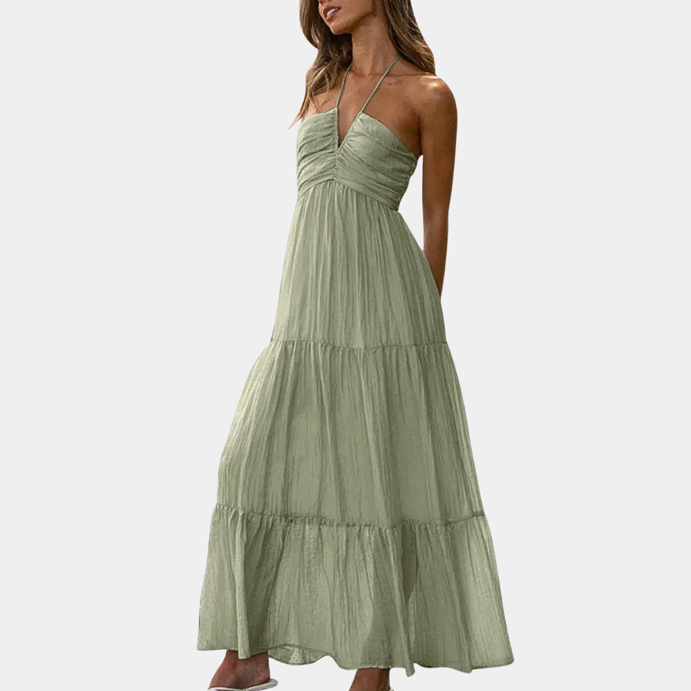 Variant image for Robe Longue Femme Bohème Chic Col Licou - Dagmar-6