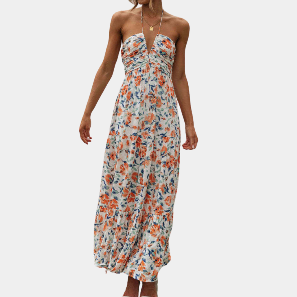 Variant image for Robe Longue Femme Bohème Chic Col Licou - Dagmar-16