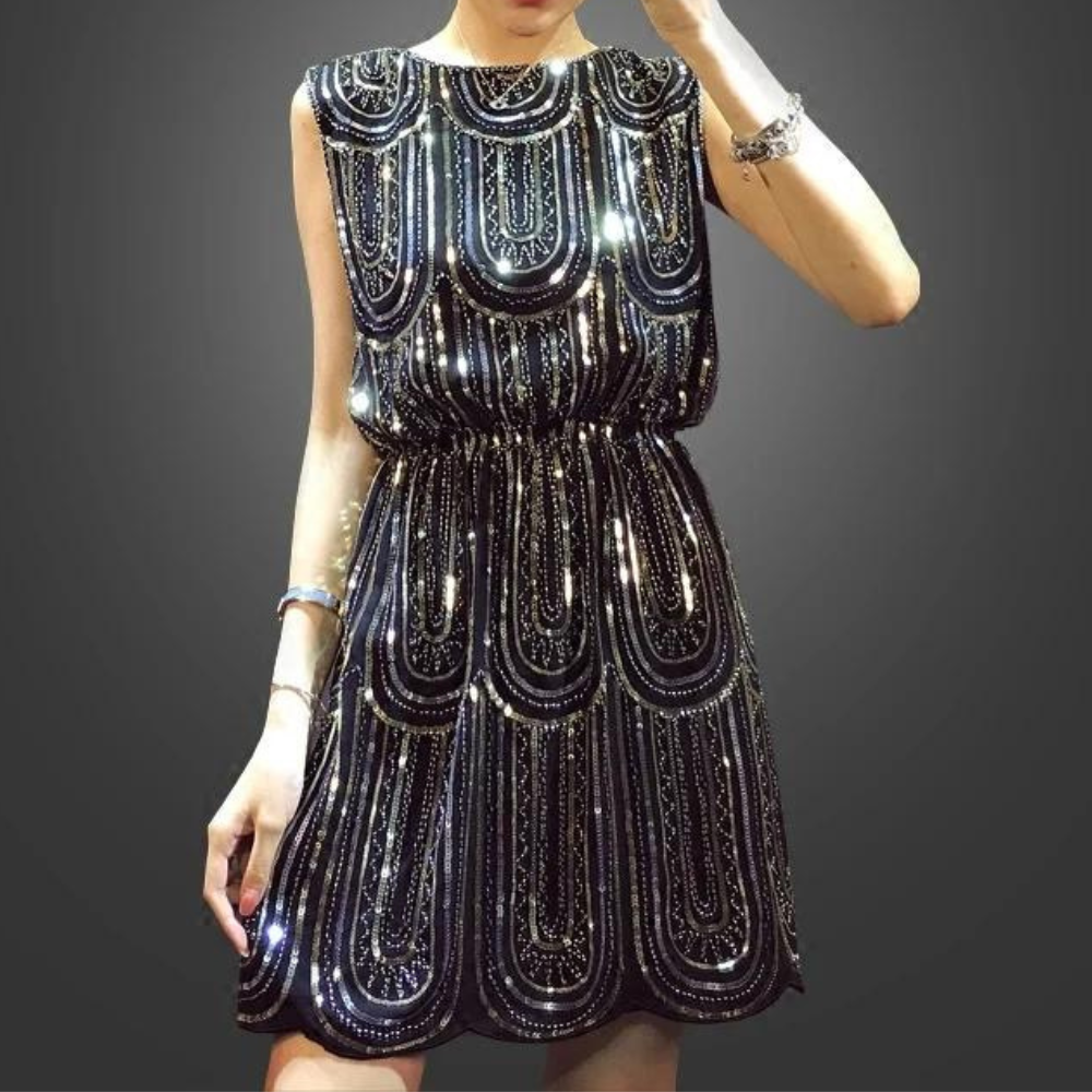 Variant image for Robe Femme Mini Éclatante Sans Manches Design Glamour - Veronica-6