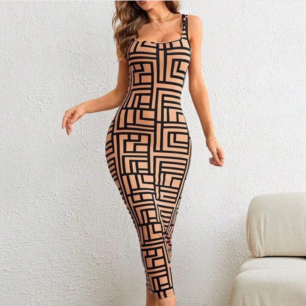 Variant image for Robe Femme Bodycon Géométrique Élégante - Elsa-11