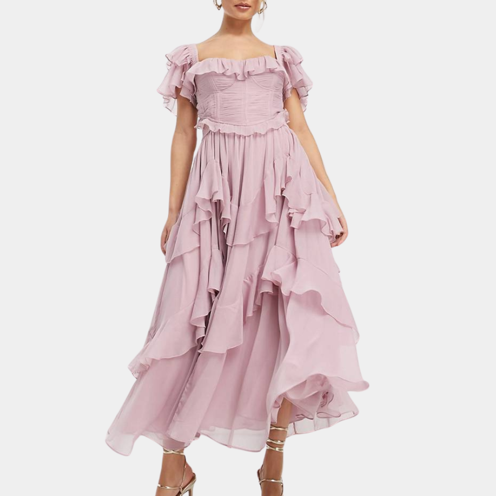 Variant image for Robe de Gala Longue Élégante avec Volants pour Femme - Ula-6