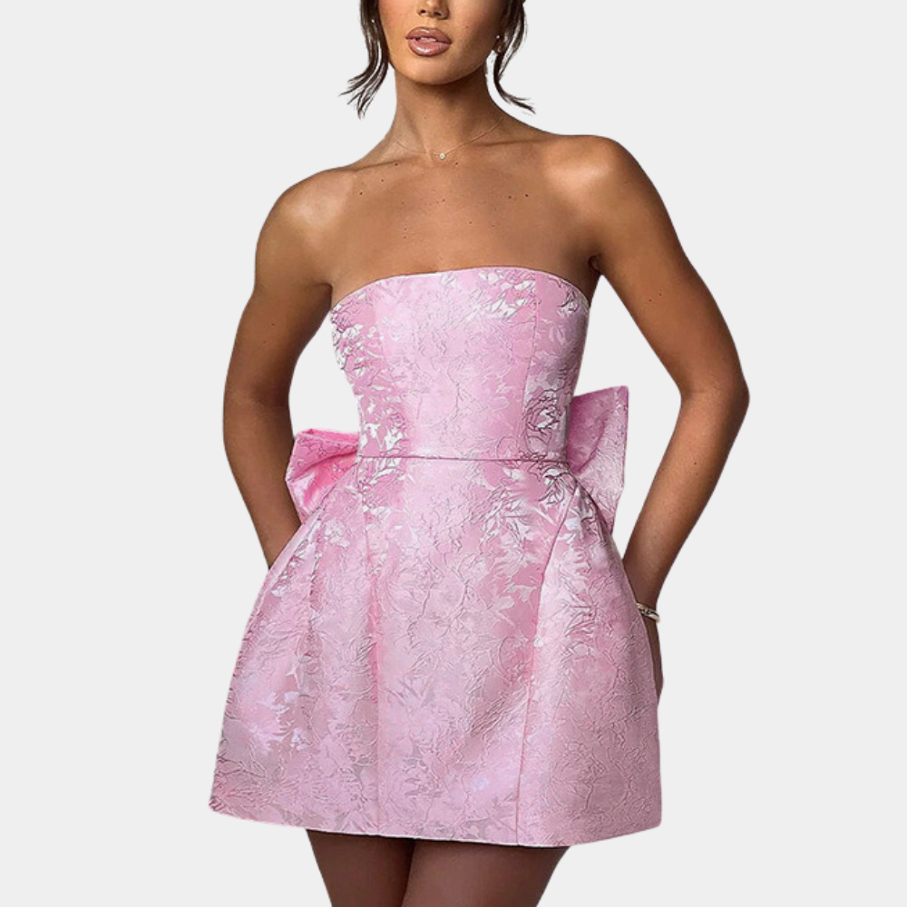 Variant image for Robe Femme Mini Élégante avec Nœud au Dos - Amelia-6