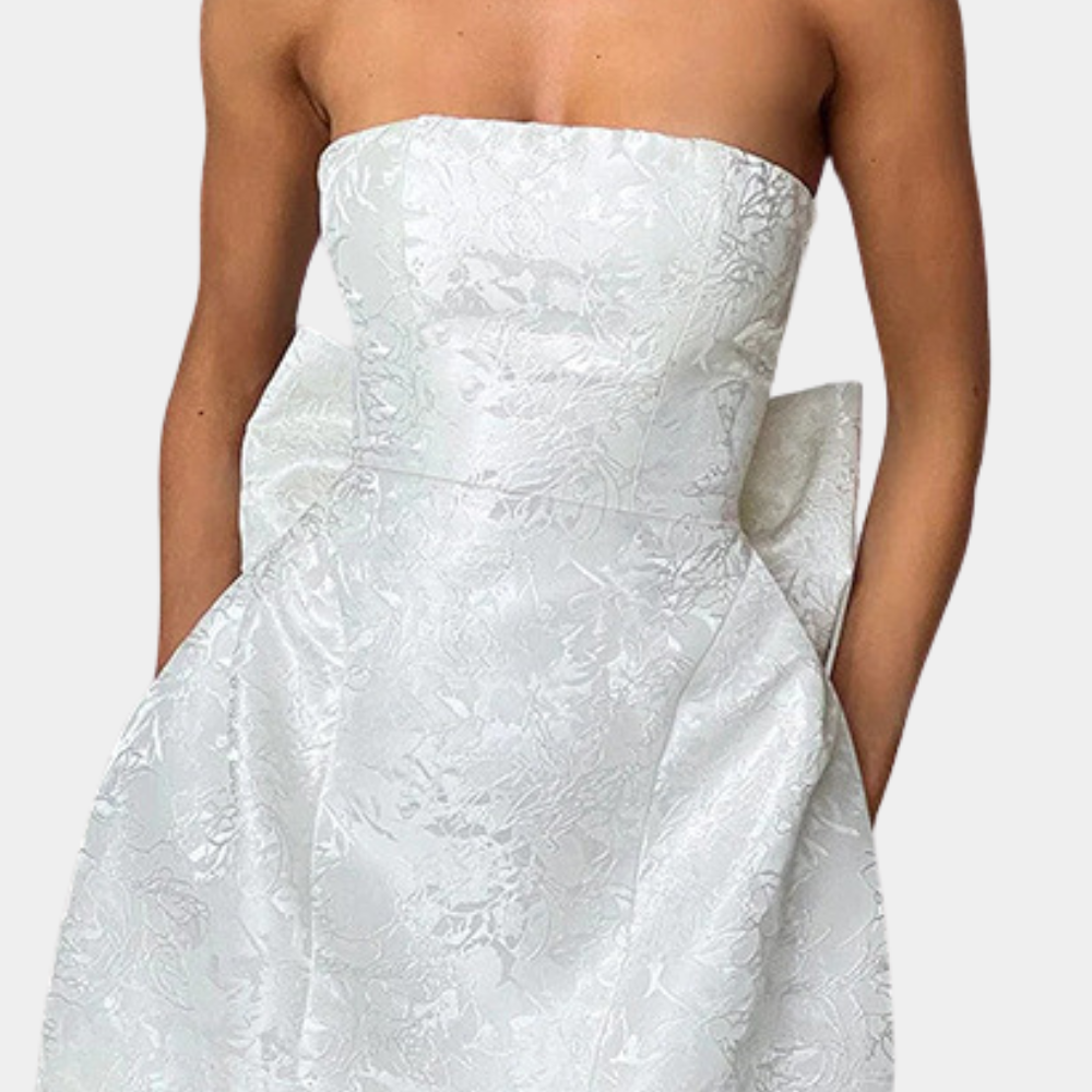 Robe Femme Mini Élégante avec Nœud au Dos - Amelia-2