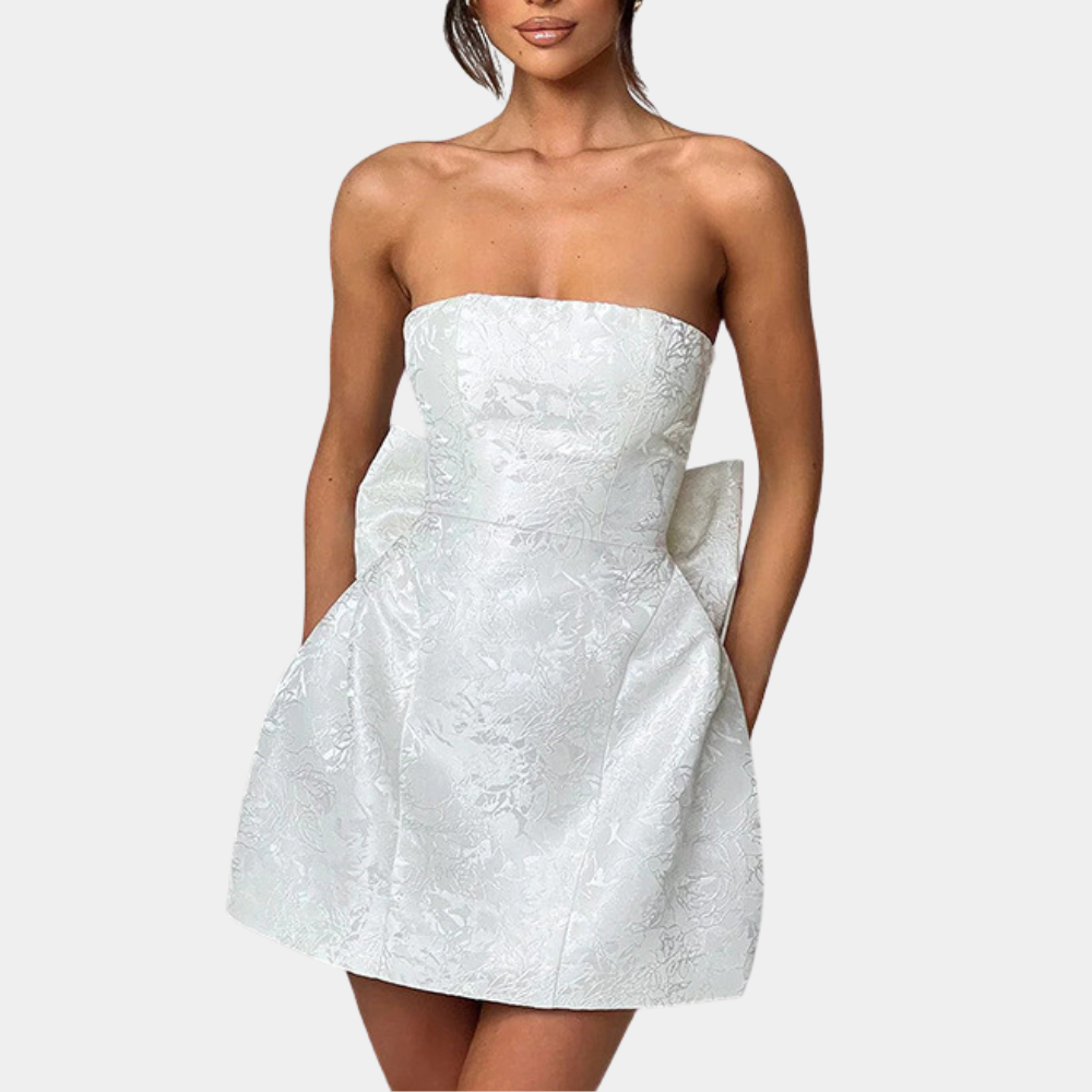 Variant image for Robe Femme Mini Élégante avec Nœud au Dos - Amelia-1