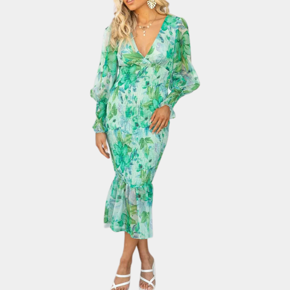 Robe Féminine Imprimé Floral ÉléGante Confortable - Delfina-5