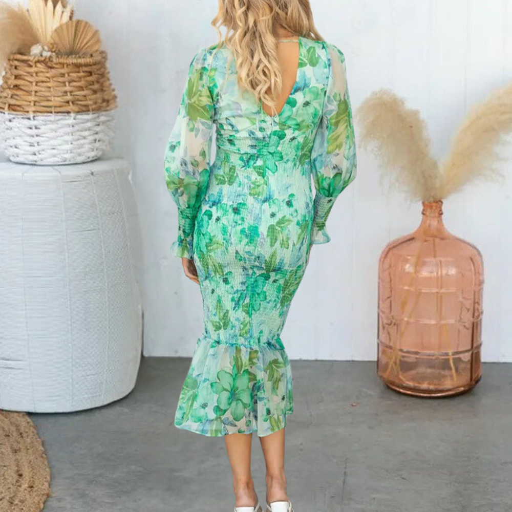 Robe Féminine Imprimé Floral ÉléGante Confortable - Delfina-3