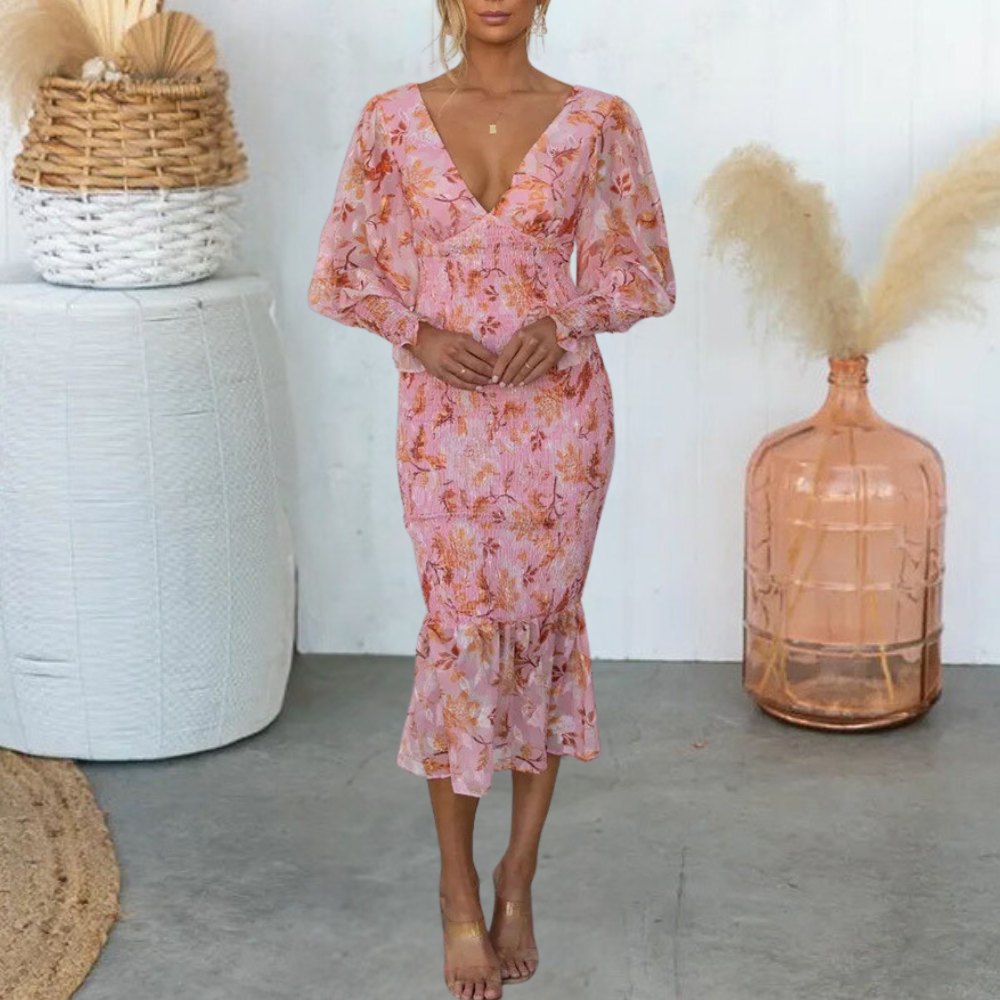 Variant image for Robe Féminine Imprimé Floral ÉléGante Confortable - Delfina-1