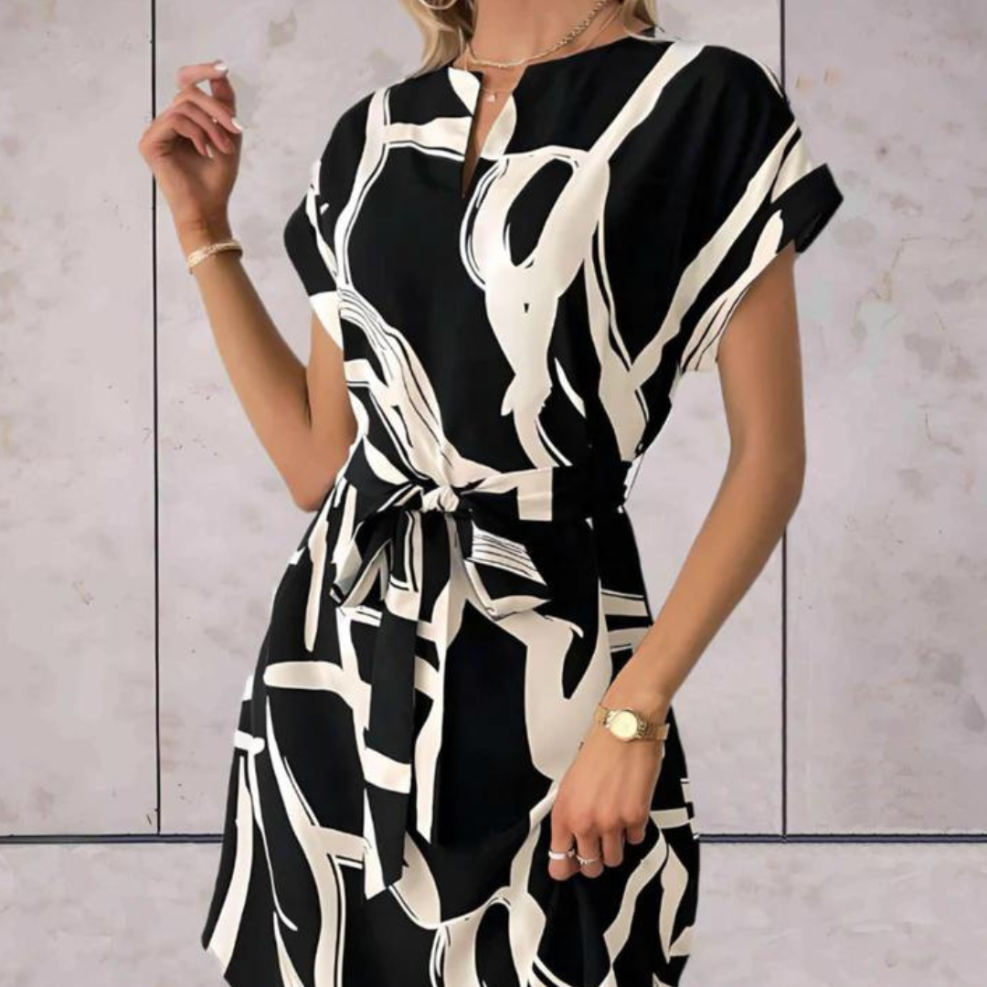 Robe Longue Femme Élégante Encolure en V Imprimé Vibrant - Ilsbeth-4