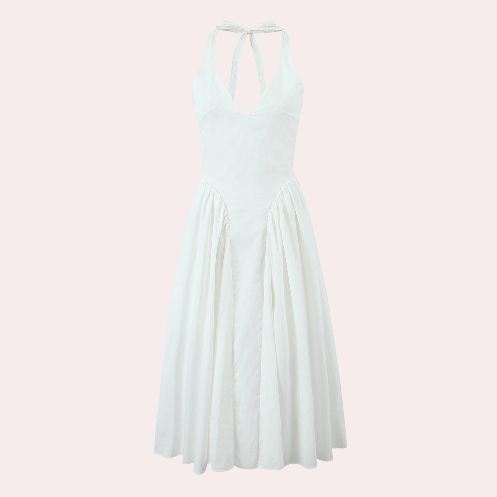 Variant image for Robe d'Été Femme Élégante à Col V et Dos Nu - Mani-6
