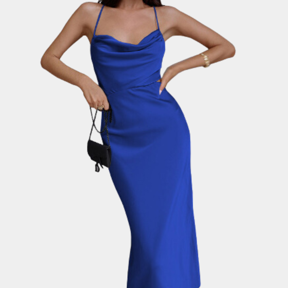 Variant image for Robe de Soirée Longue Chic Sans Dos en Drapé - Vera-3