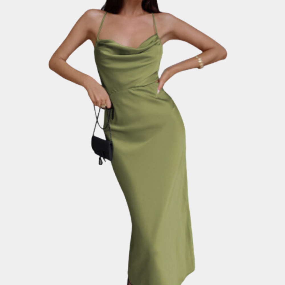Variant image for Robe de Soirée Longue Chic Sans Dos en Drapé - Vera-6