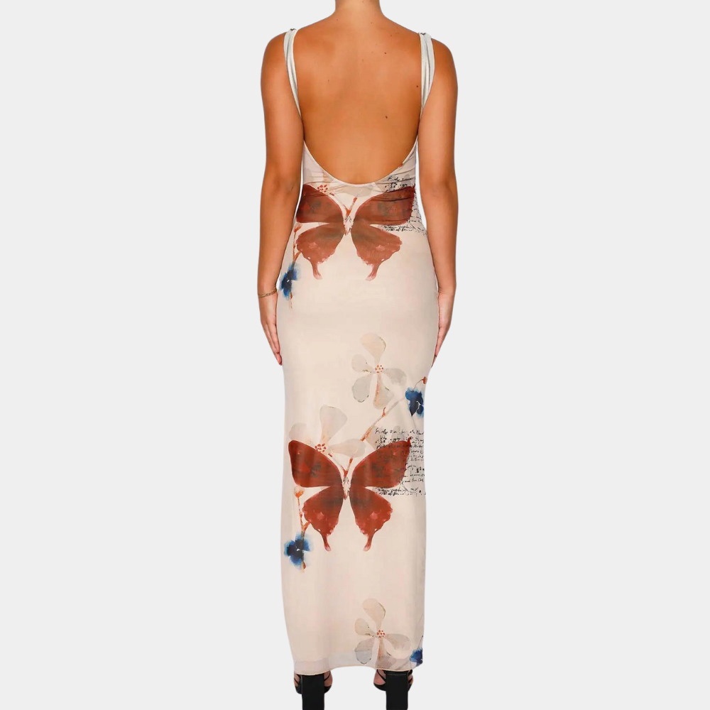 Robe Longue Femme Élégante Sans Manches Motifs Uniques - Vasilica-4