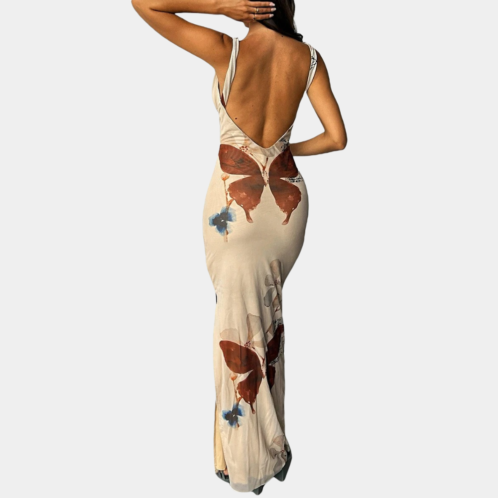 Robe Longue Femme Élégante Sans Manches Motifs Uniques - Vasilica-5