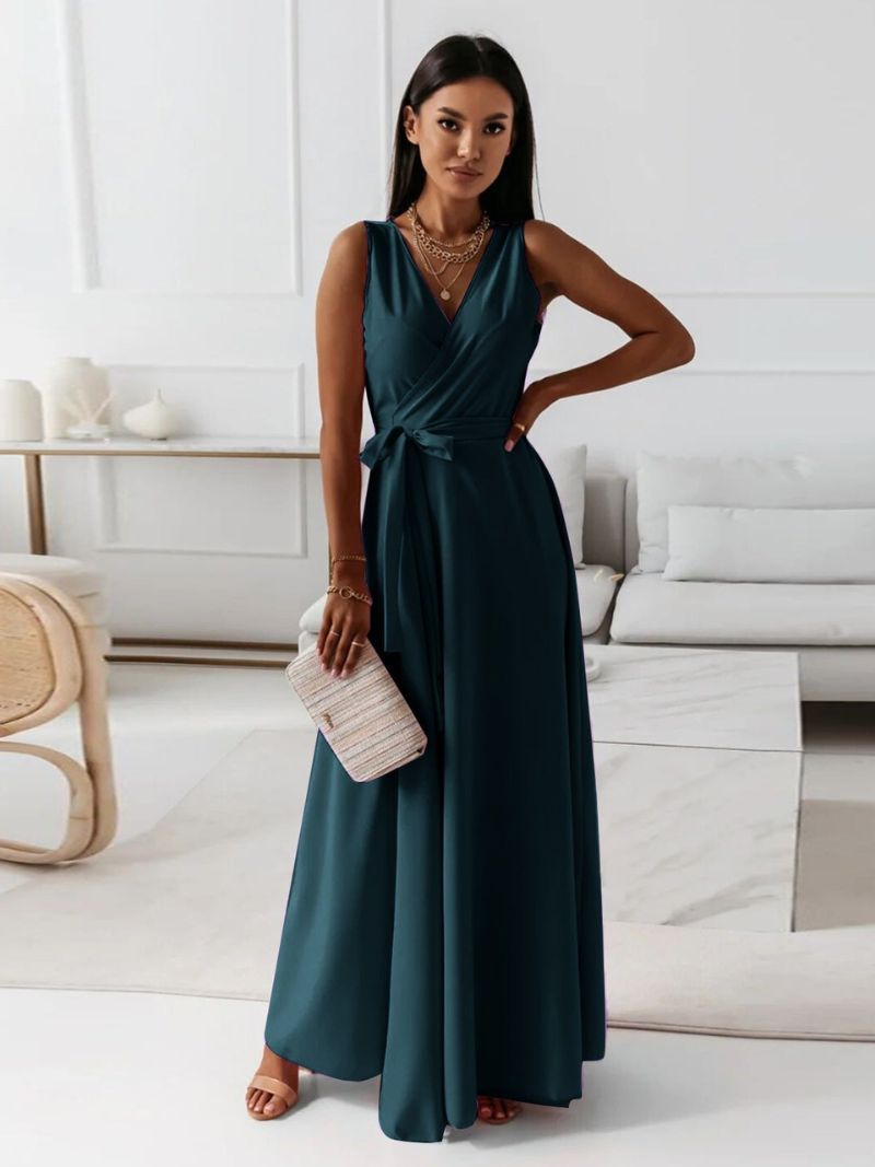 Robe Longue Femme Élégante Col V Chic - Quiana-2