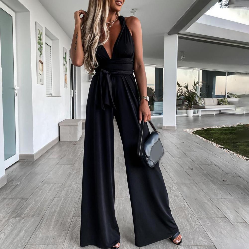 Jumpsuit Femme Élégant Sans Manches Décolleté en V - Clara-6