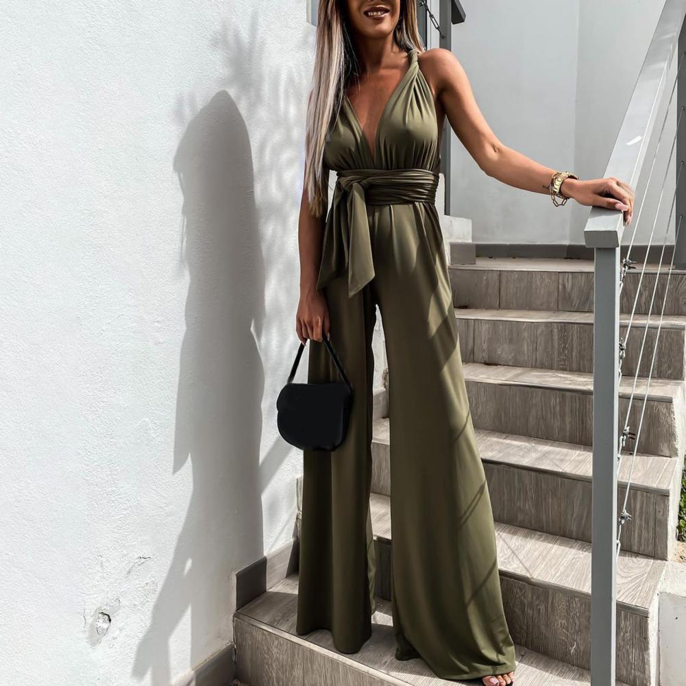 Variant image for Jumpsuit Femme Élégant Sans Manches Décolleté en V - Clara-1