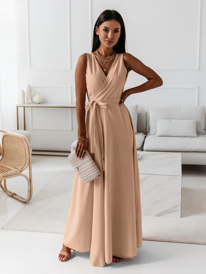 Variant image for Robe Longue Femme Élégante Col V Chic - Quiana-21