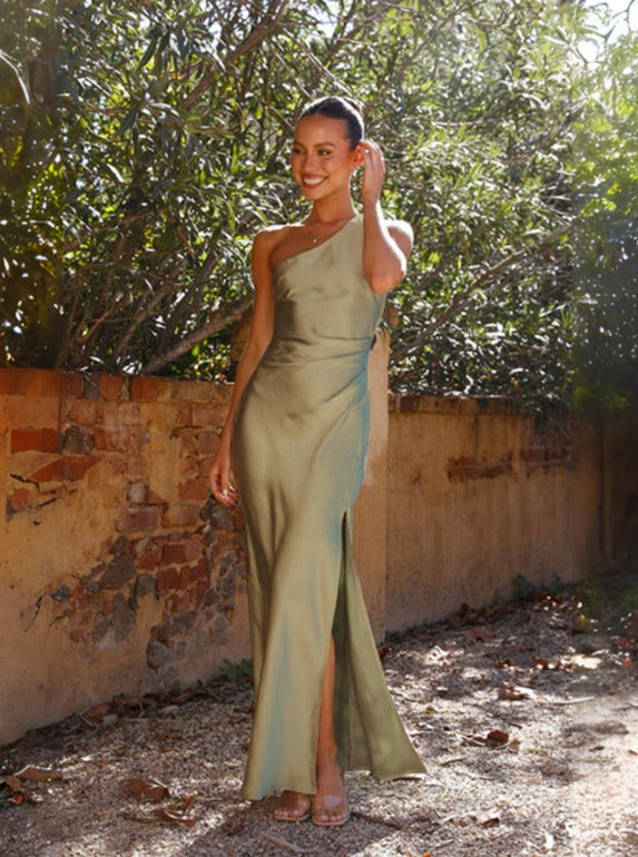 Robe de Soirée Longue Femme Fente Asymétrique Élégante - Delphine-2