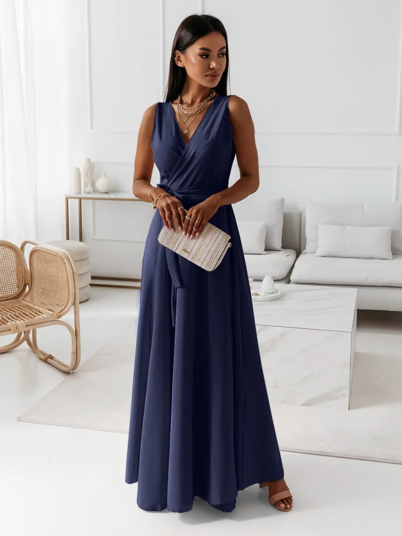 Variant image for Robe Longue Femme Élégante Col V Chic - Quiana-26