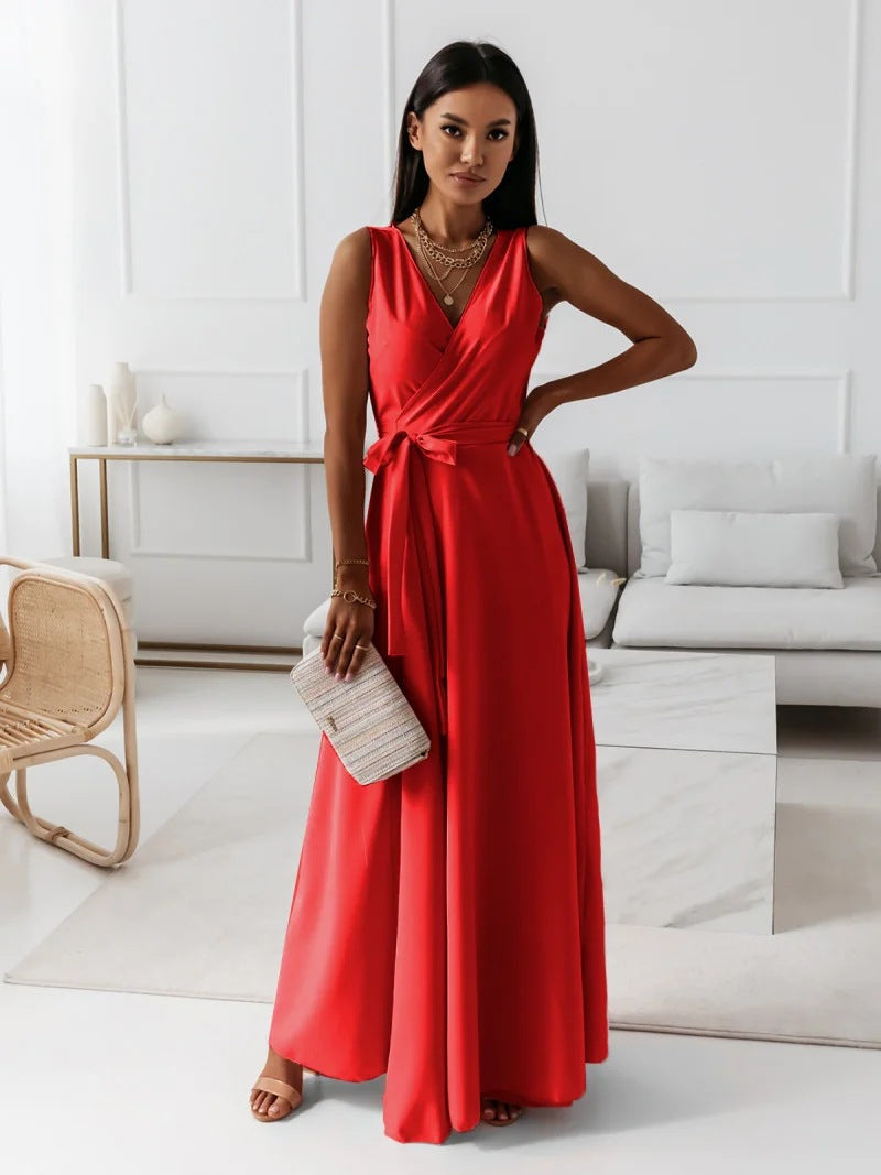 Variant image for Robe Longue Femme Élégante Col V Chic - Quiana-16