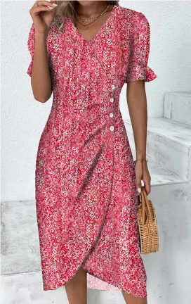 Variant image for Robe Femme A-Line Imprimé Floral Éclatant - Clara-19